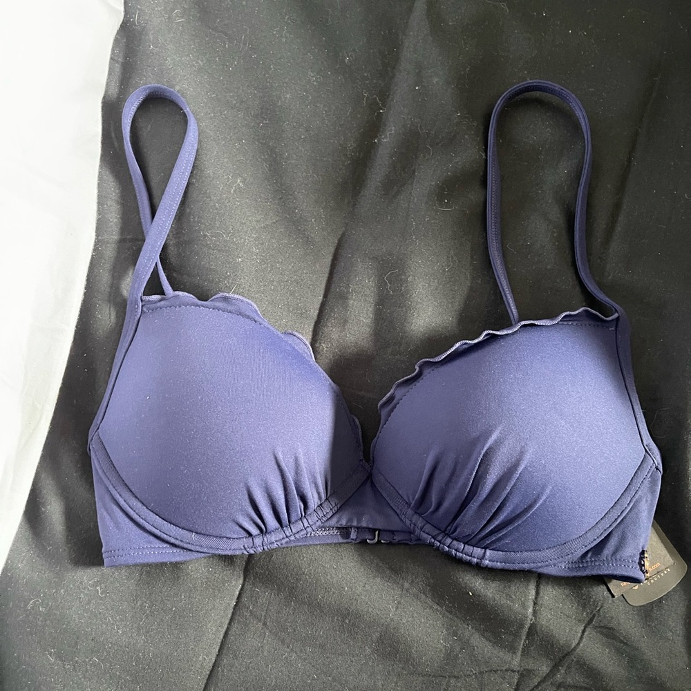 Navy Blue XS turquoise couture bikini top